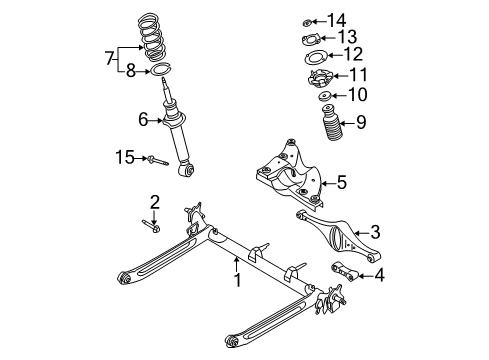 2001 Nissan Maxima Rear Suspension Tube-Rear Spring Diagram for 55031-31U10