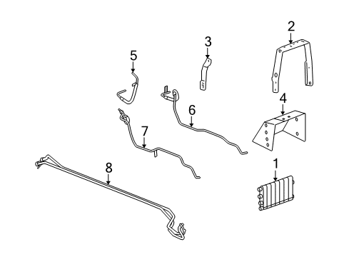 2006 Cadillac XLR Trans Oil Cooler Cooler Asm-Trans Fluid Auxiliary Diagram for 10385350