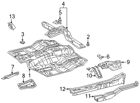 1996 Toyota RAV4 Pillars, Rocker & Floor - Floor & Rails Front Floor Pan Diagram for 58111-42903