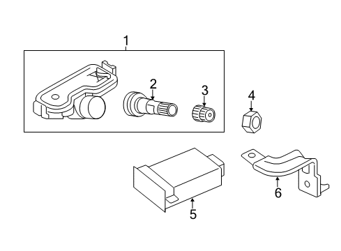 2017 Kia Forte Tire Pressure Monitoring Tire Pressure Monitoring Sensor Module Assembly Diagram for 95800A7600