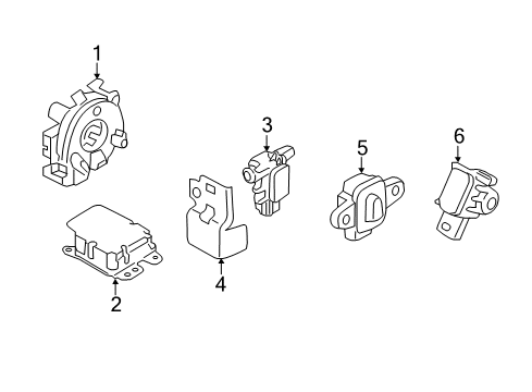 2017 Infiniti Q50 Air Bag Components Sensor-Side, Air Bag Center Diagram for K8820-6HE0A