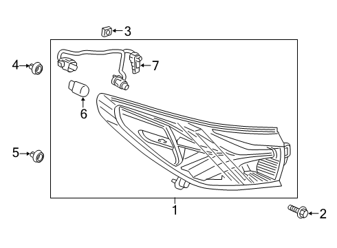 2019 Chevrolet Blazer Bulbs Tail Lamp Diagram for 84587612