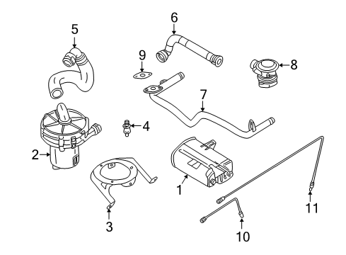 2003 BMW X5 A.I.R. System Secondary Air Injection Vacuum Control Valve Diagram for 11741742711