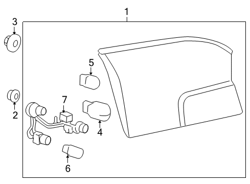 2013 GMC Terrain Bulbs Tail Lamp Assembly Diagram for 20987300