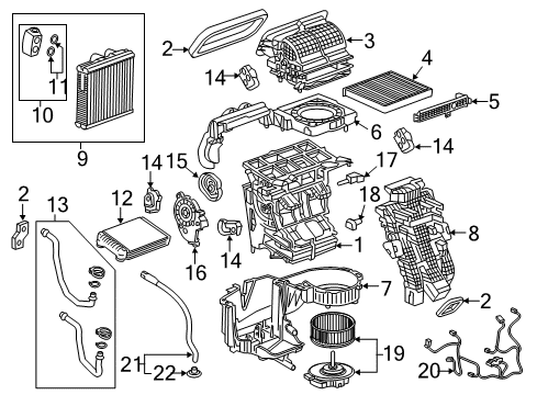 2021 Cadillac XT5 Heater Core & Control Valve Heater Hose Diagram for 84654640