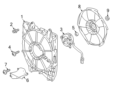 2020 Honda Accord A/C Condenser Fan Protector, Fan Motor Heat Diagram for 38619-6A0-A01