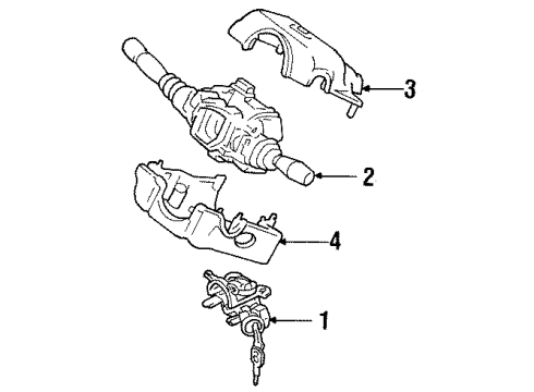1998 Chevrolet Tracker Shroud, Switches & Levers Switch, Turn Signal & Headlamp Dimmer Switch & Windshield Wiper & Windshield Washer(W/Lever) Diagram for 30016012