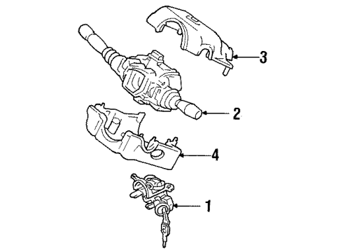 1998 Chevrolet Tracker Shroud, Switches & Levers Lock Kit, Steering (On Esn) Diagram for 91176616