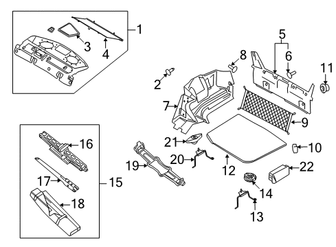 2008 Ford Taurus Interior Trim - Rear Body Spare Bracket Diagram for 5F9Z-1A381-AA