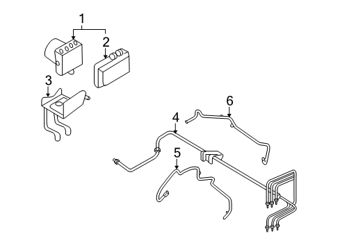 2009 Mercury Sable ABS Components Tube Assembly Diagram for AA5Z-2C296-D