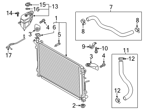 2022 Kia Telluride Radiator & Components Pad U Diagram for 25332S9000