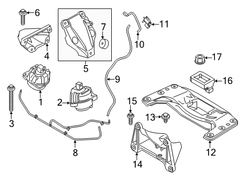 2015 BMW 535d EGR System Transmission Support Bracket Diagram for 22326781229