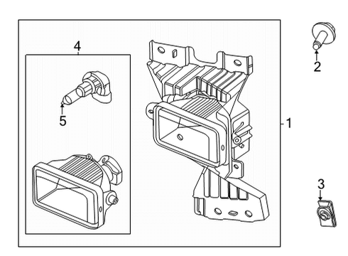 2020 Ford F-250 Super Duty Bulbs Fog Lamp Diagram for LC3Z-15201-A