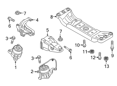 2015 Hyundai Genesis Engine & Trans Mounting Crossmember Assembly-Transmission Mounting Diagram for 21855-B1300