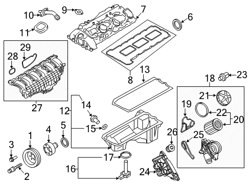 2016 BMW M2 Senders Thermostat Housing Diagram for 11427637052
