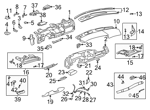 2003 Buick LeSabre Instruments & Gauges Instrument Cluster Assembly Diagram for 25735401