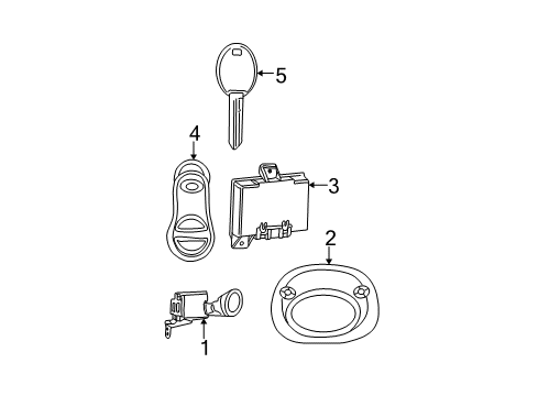 2010 Chrysler PT Cruiser Anti-Theft Components Module-Security Alarm Diagram for 56038728AI