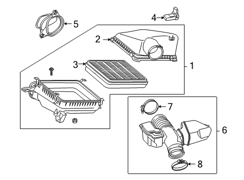 2008 Toyota Land Cruiser Powertrain Control Cover Assembly Diagram for 17705-38101
