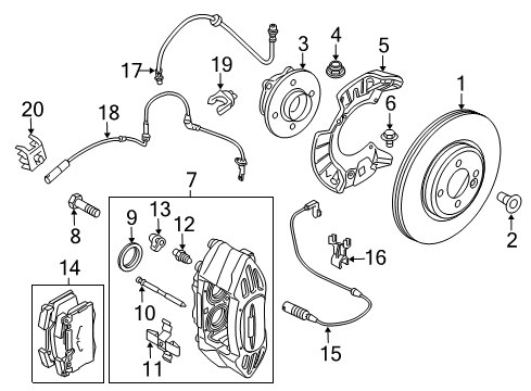 2013 Mini Cooper Front Brakes Repair Set Brake Caliper Diagram for 34116769277