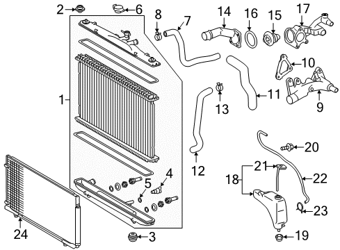 2014 Toyota Sienna Radiator & Components Hose, Water By-Pass Diagram for 16261-0P030