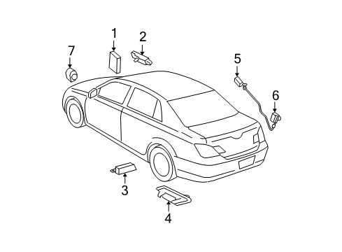 2006 Toyota Avalon Keyless Entry Components Transmitter Diagram for 89904-07030