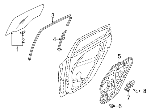 2018 Hyundai Elantra GT Rear Door Rear Right-Hand Door Module Panel Assembly Diagram for 83481-G3000