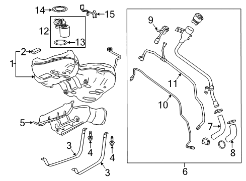 2018 Buick LaCrosse Fuel Supply Filler Hose Diagram for 84033774