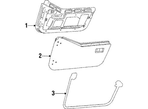 1990 Jeep Wrangler Door & Components, Hardware Seal-Door Opening Diagram for 55009828