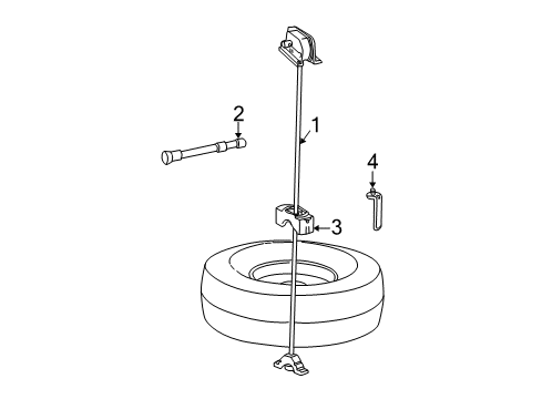 2000 Ford F-250 Super Duty Carrier & Components - Spare Tire Carrier Assembly Diagram for 6C3Z-1A131-AA