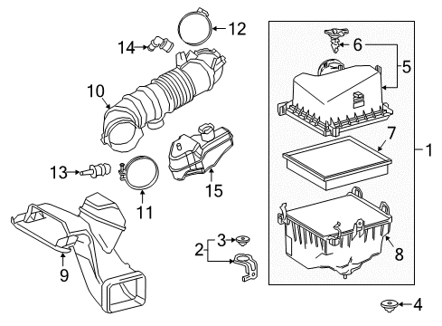 2018 Toyota Camry Powertrain Control Air Inlet Diagram for 17750-0P080