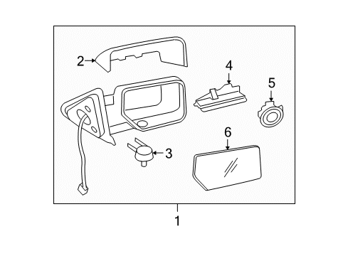 2007 Ford Expedition Mirrors Mirror Assembly Diagram for 8L1Z-17683-AA