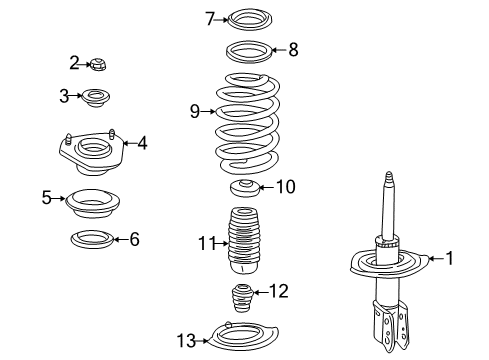 2005 Chevrolet Impala Struts & Components - Front Front Springs Diagram for 22178446