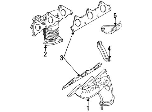 1996 Chrysler Sebring Exhaust Manifold Right Exhaust Manifold Diagram for MR212275