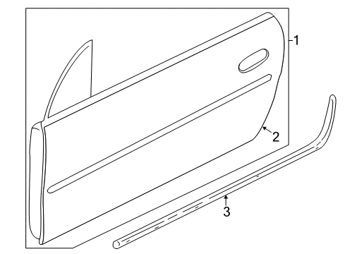 2007 Chrysler PT Cruiser Front Door WEATHERSTRIP-Door Opening Diagram for 5067156AD