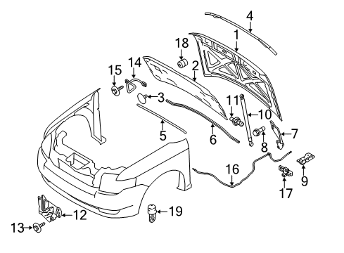 2014 Ford Flex Anti-Theft Components Release Handle Diagram for 8A8Z-16916-B