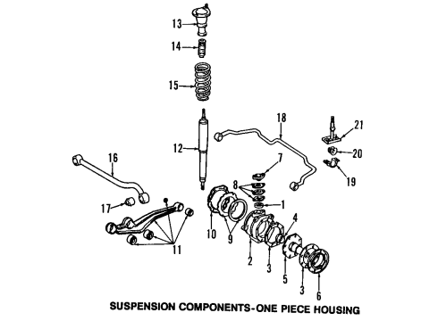 1995 Toyota Land Cruiser Front Suspension Components, Lower Control Arm, Upper Control Arm, Stabilizer Bar Knuckle Diagram for 43212-60110