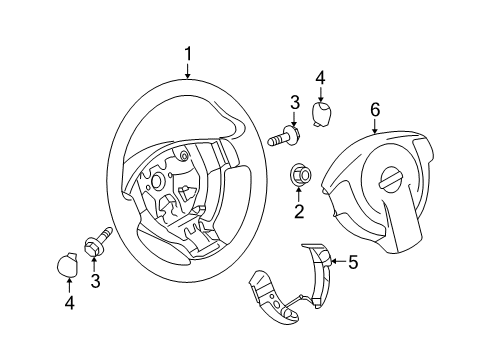 2009 Nissan Rogue Cruise Control System Switch-ASCD, Steering Diagram for 25550-JM00A