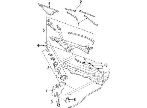 2001 Mercury Grand Marquis Wiper & Washer Components Washer Reservoir Diagram for F8AZ17618BA