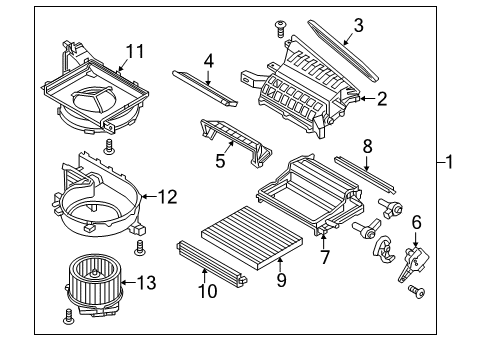 2021 Hyundai Ioniq A/C & Heater Control Units Blower Unit Diagram for 97100-G7110