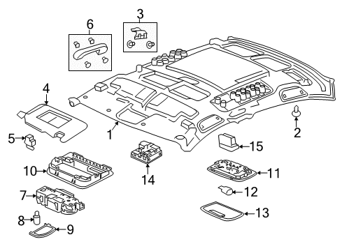 2016 Honda Civic Interior Trim - Roof Microphone Assy., Array *NH882L* (PLATINUM GRAY) Diagram for 39180-TBA-A21ZC