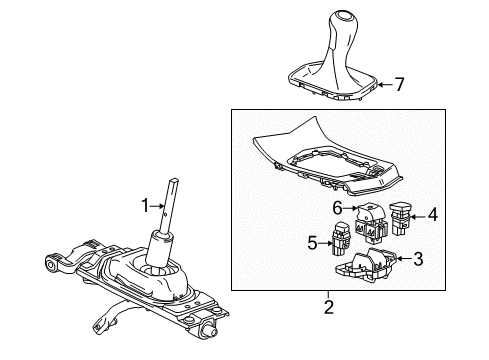 2017 Cadillac ATS Gear Shift Control Shift Panel Diagram for 22909875