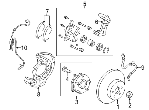 2021 Toyota RAV4 Brake Components Brake Hose Diagram for 90947-A2116