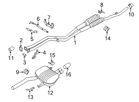 2011 BMW 528i Exhaust Components Exhaust Pipe Diagram for 18307590565