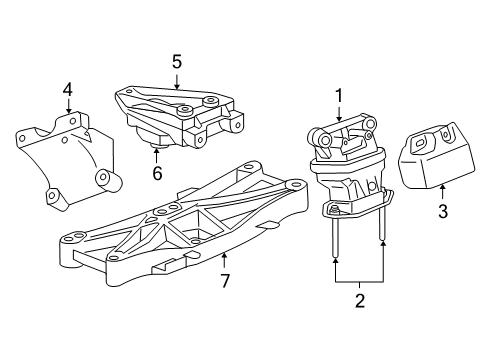 2006 Dodge Magnum Engine & Trans Mounting Bracket-Transmission Mount Diagram for 4578064AD