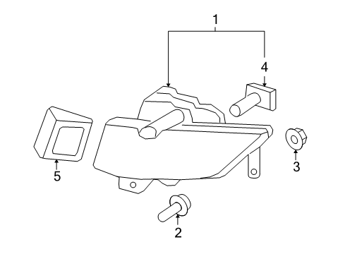 2008 Hyundai Sonata Fog Lamps Front Driver Side Fog Light Assembly Diagram for 92201-3K500