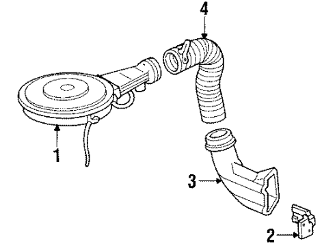 1986 Buick Century Air Intake Air Cleaner Diagram for 25042862