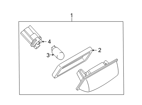 2007 Nissan Versa Bulbs Lamp Assembly-Licence Plate Diagram for 26510-EL000