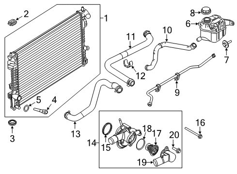 2013 Ford Explorer Radiator & Components Lower Hose Diagram for BB5Z-8286-G