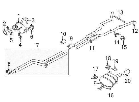 2014 BMW 640i Gran Coupe Exhaust Components Center Pipe Diagram for 18307646932