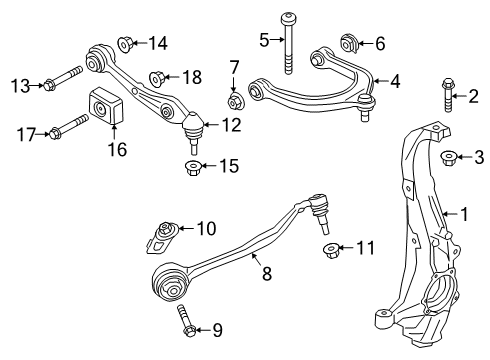 2019 BMW X5 Front Suspension, Lower Control Arm, Upper Control Arm, Ride Control, Stabilizer Bar, Suspension Components KIT VENT TUBING Diagram for 37206892536